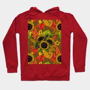 Autumn bouquet on brown Hoodie